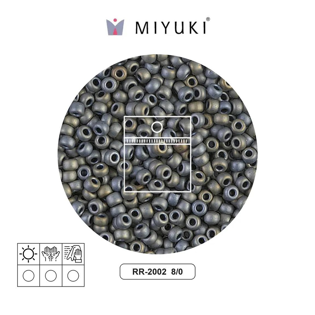 Mostacilla Miyuki rocalla 8/0 RR2002 matte metallic silver grey x 10g