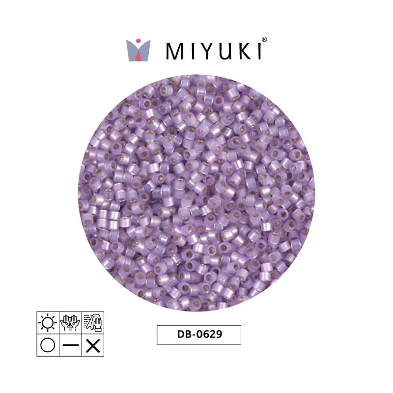 Miyuki delica 11/0 DB0629 lilac silver lined alabaster x 50g