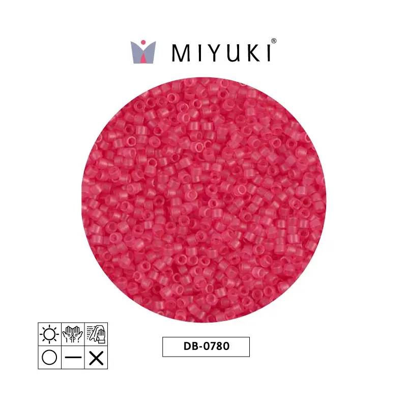 Miyuki delica 11/0 DB0780 frosted transparent bubble gum pink x 50g