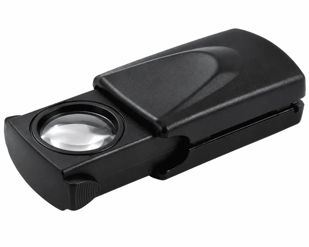 Magnifier With LED Light. Lens diameter: 21 mm. Magnification Power: 30X. With Led Light MGF-109