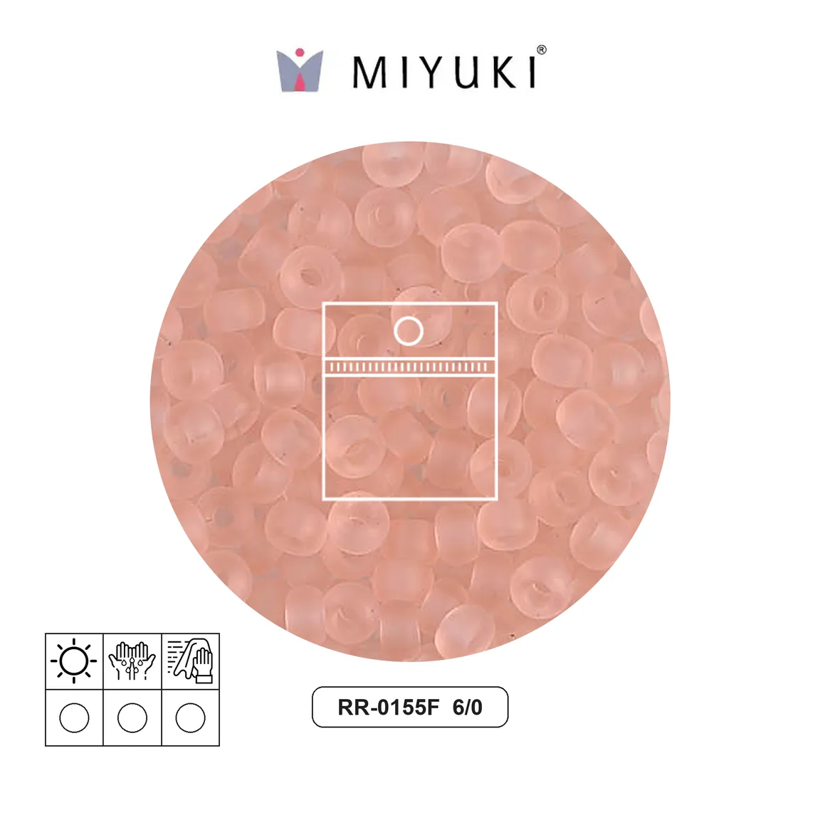 Mostacilla Miyuki rocalla 6/0 RR0155F matte transparent light tea rose x 10g