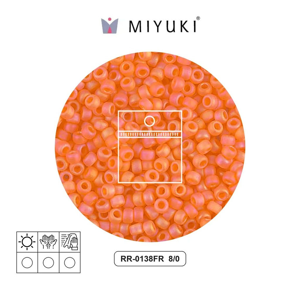 Mostacilla Miyuki rocalla 8/0 RR0138FR matte transparent orange AB x 10g