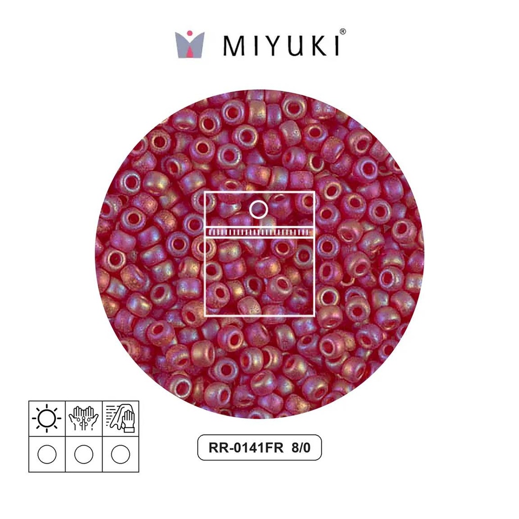 Mostacilla Miyuki rocalla 8/0 RR0141FR matte transparent ruby AB x 10g