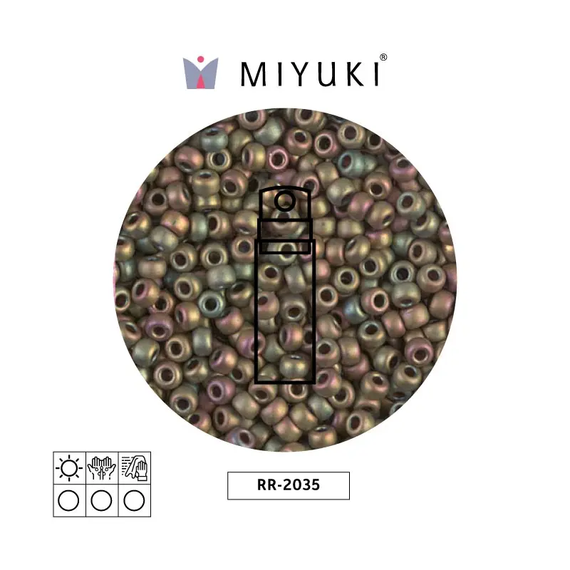 Mostacilla Miyuki rocalla 8/0 RR2035 mate opaco khaki AB x 10g
