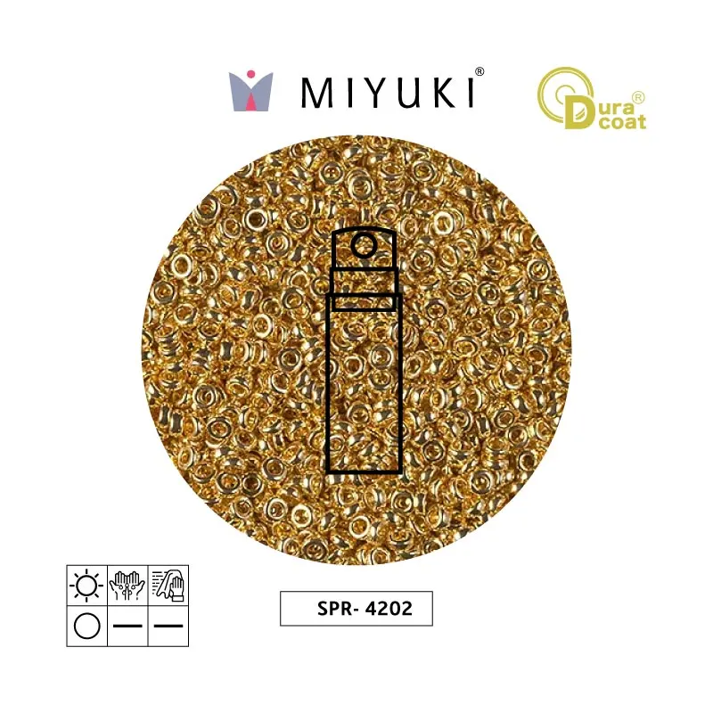 Miyuki spacer bead 2.2mm SPR4202 galvanized gold duracoat x 10g