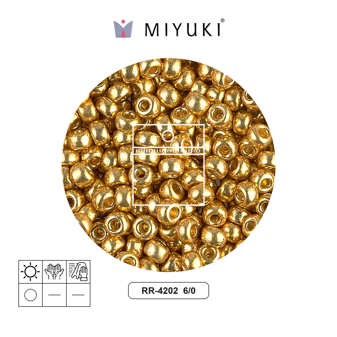 Mostacilla Miyuki rocalla 6/0 RR4202 galvanizado dorado Duracoat x 10g