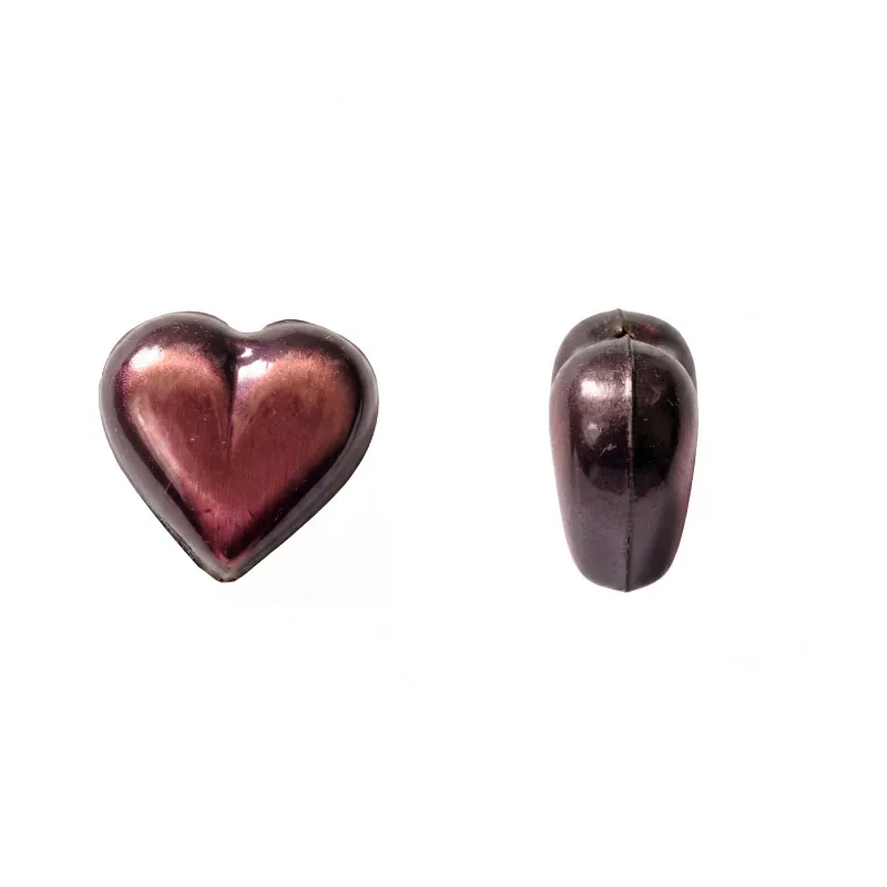 Herraje hindú K2261 corazón liso 26x25 mm morado x 2 und