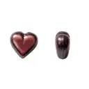 Herraje hindú K2261 corazón liso 26x25 mm morado x 2 und