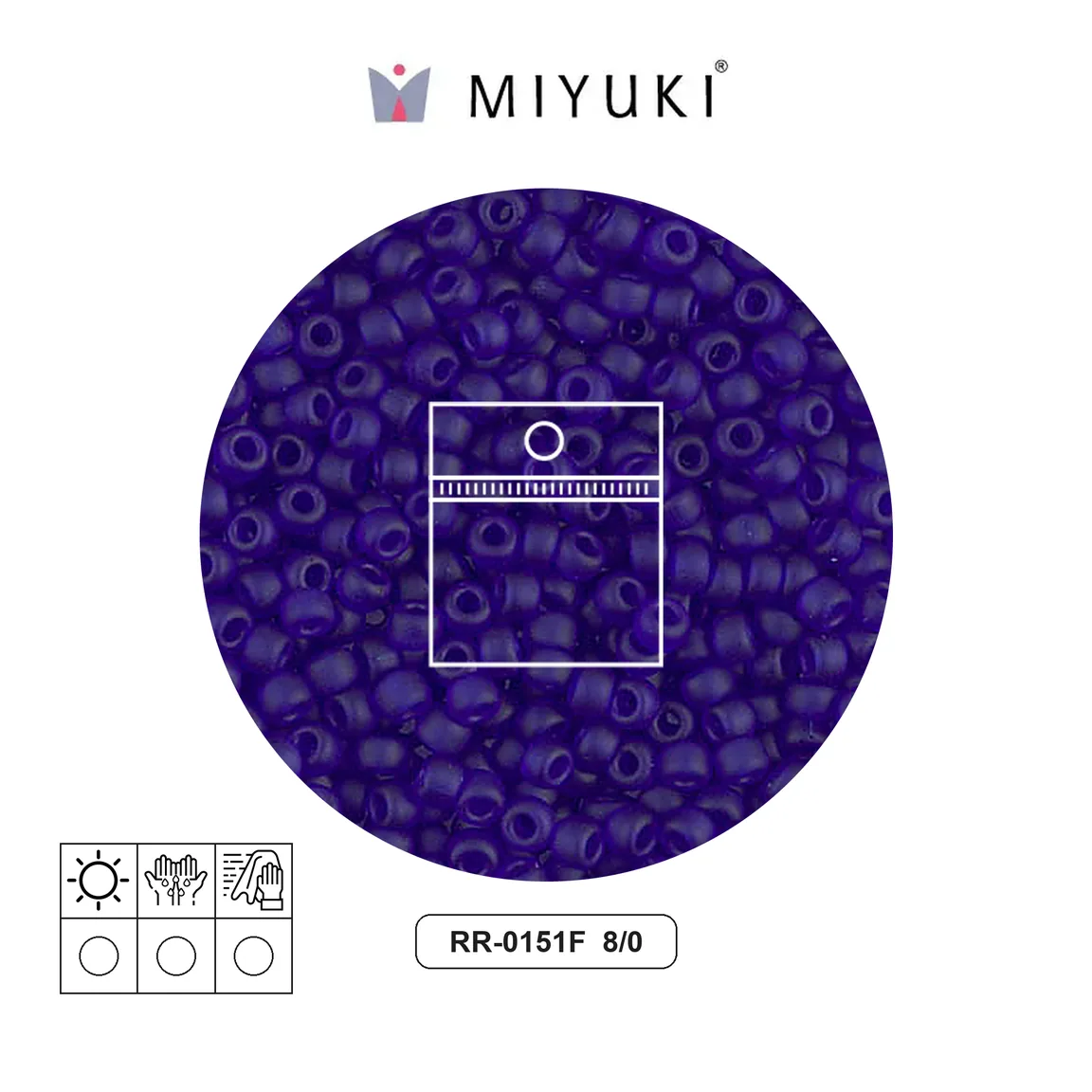 Mostacilla Miyuki rocalla 8/0 RR0151F matte transparent cobalt x 10g