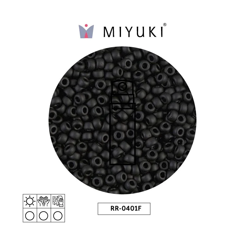Mostacilla Miyuki rocalla 8/0 RR0401F matte black x 10g
