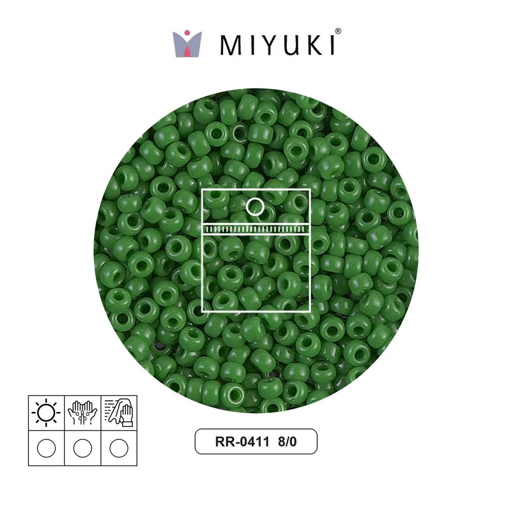 Mostacilla Miyuki rocalla 8/0 RR0411 opaque green x 10g