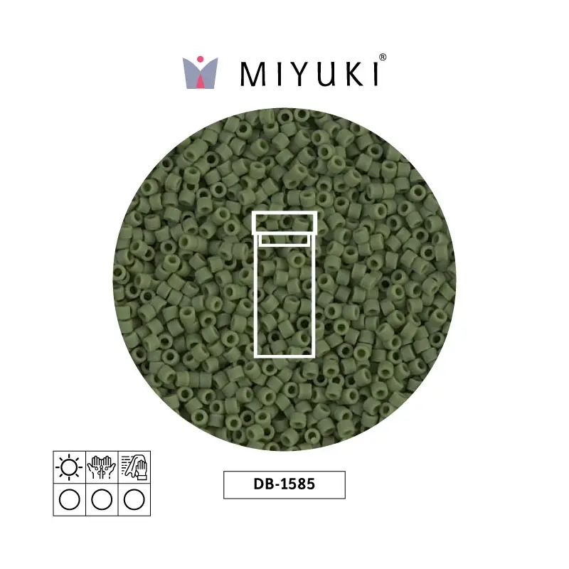 Miyuki delica 11/0 DB1585 mate opaco verde x 3g