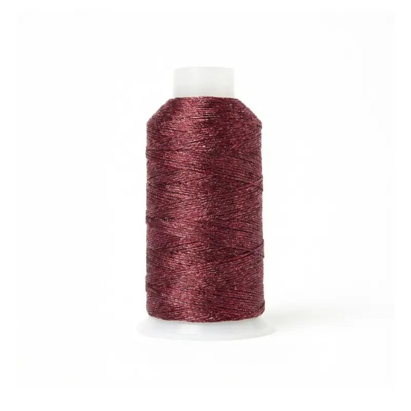 Hilo poliester metalizado 15 hilos K-1637 burgundy x rollo 150m