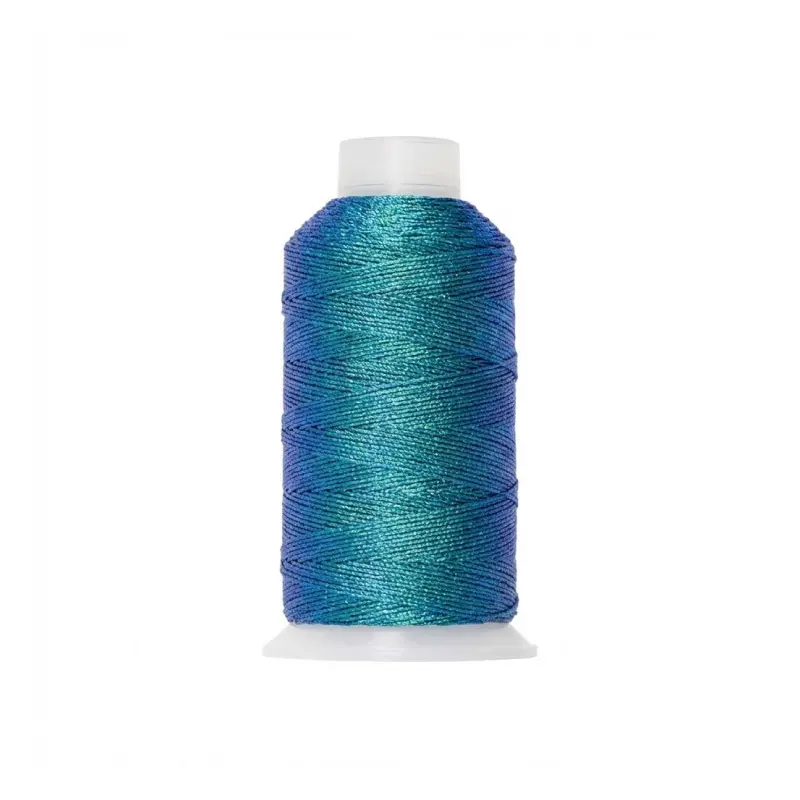 Hilo poliester metalizado 15 hilos S-847 teal x rollo 150m