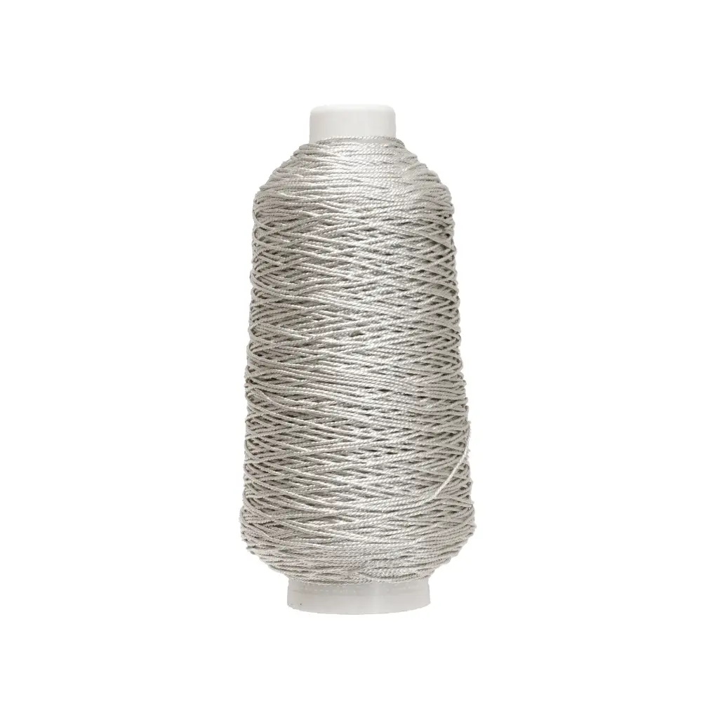 Hilo poliester metalizado AL-76-600/9S plateado x rollo 200m