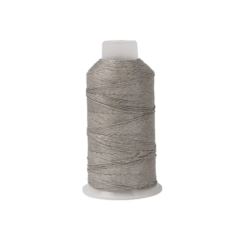 Hilo poliester metalizado 15 hilos J-2062 gris matizado x rollo 150m