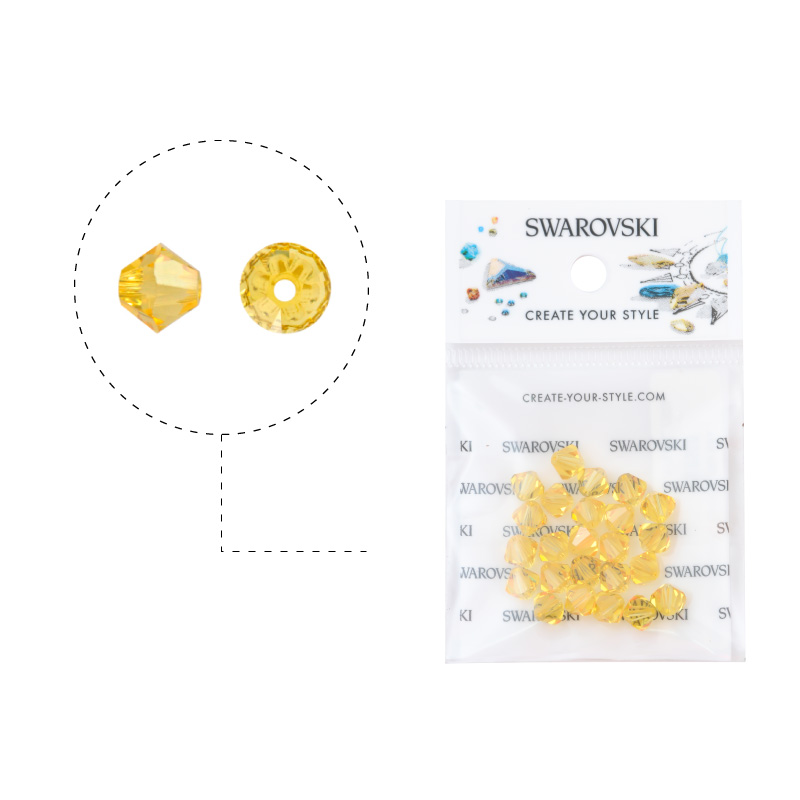 5328 swarovski rombo light topaz 6mm x 24unds