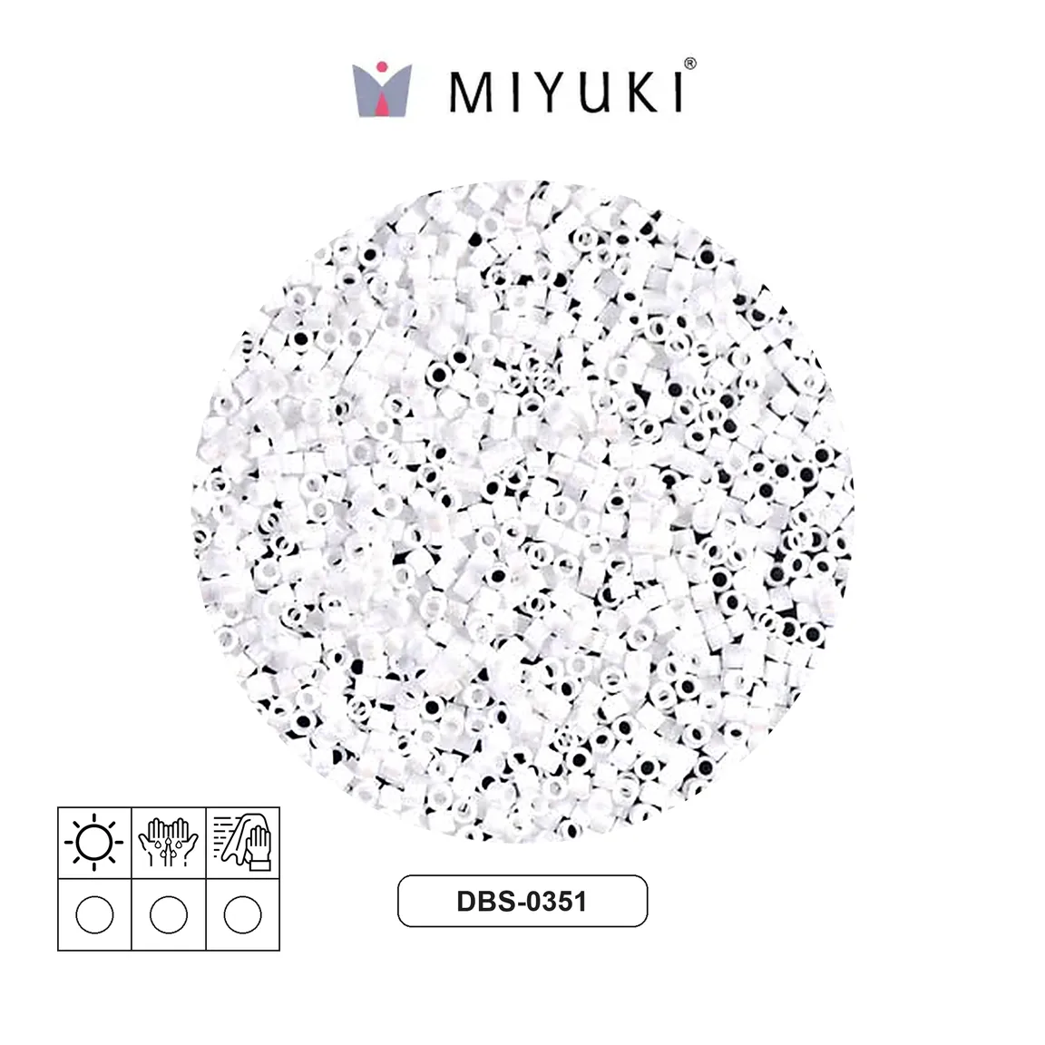 Miyuki delica 15/0 DBS0351 blanco mate x 50g