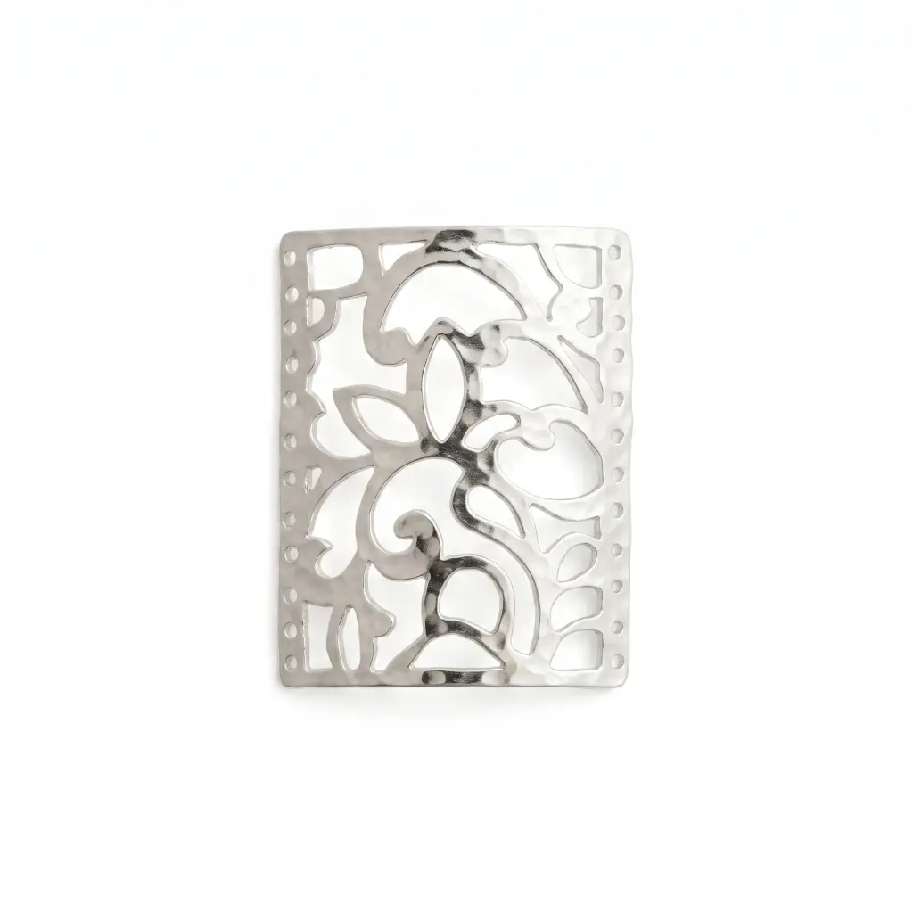 Placa Mishky arabesque 3x4cm plateada