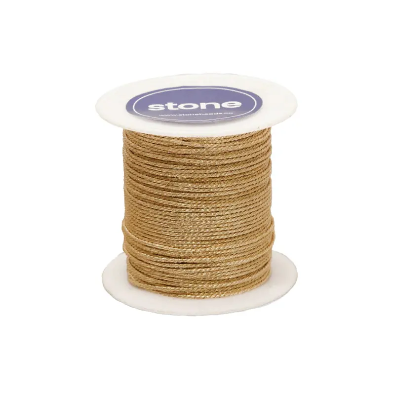 Hilo poliester metalizado A15-600/9S champaña x rollo 20m