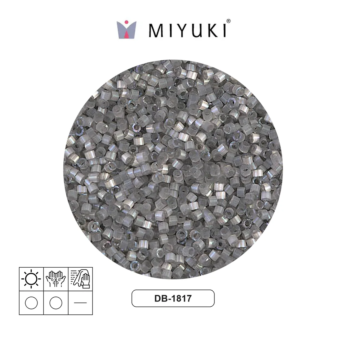 Miyuki delica 11/0 DB1817 smoke grey satin x 50g