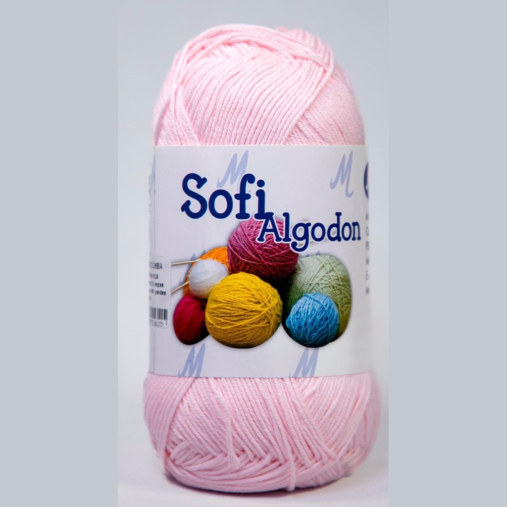 Ovillo lana amigurumi sofi 100% algodon 6803 rosa pastel x 100g