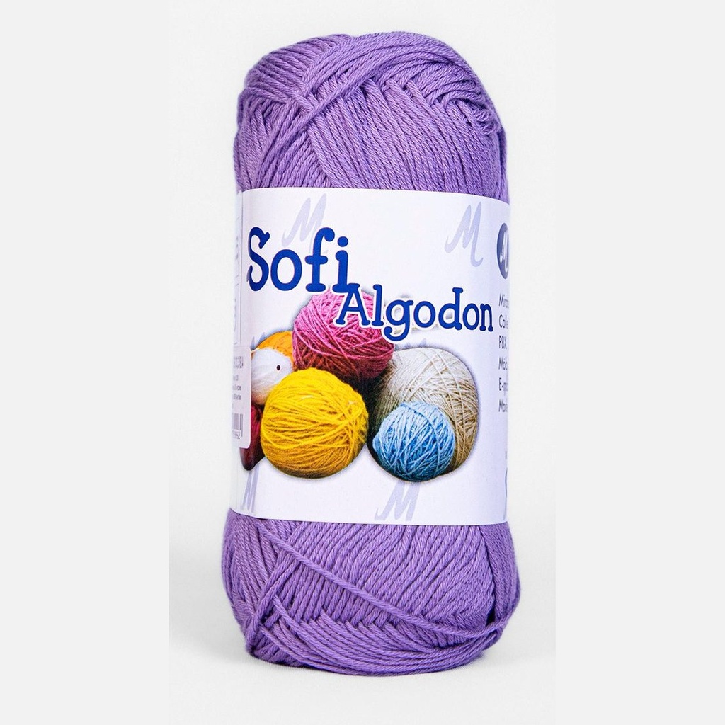 Ovillo lana amigurumi sofi 100% algodon 6041 morado x 100g