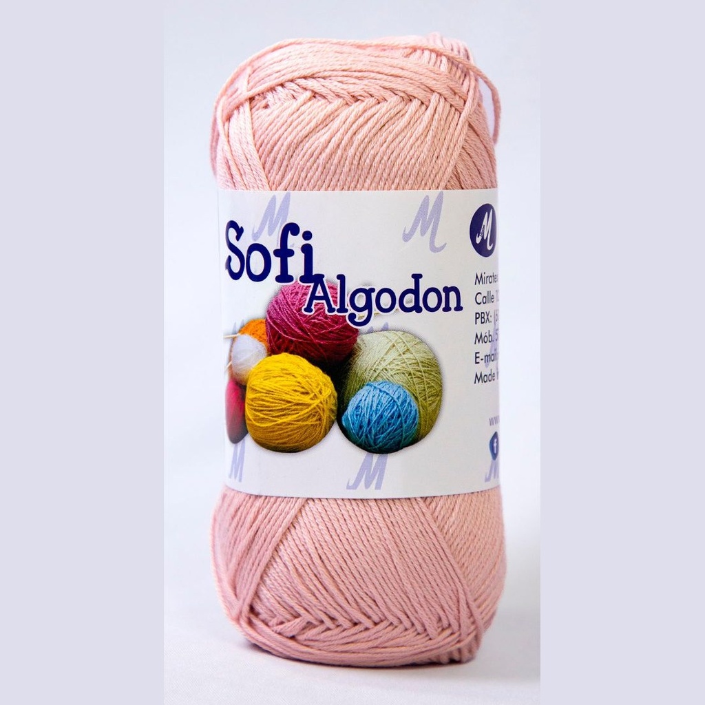 Ovillo lana amigurumi sofi 100% algodon 7988 piel x 100g