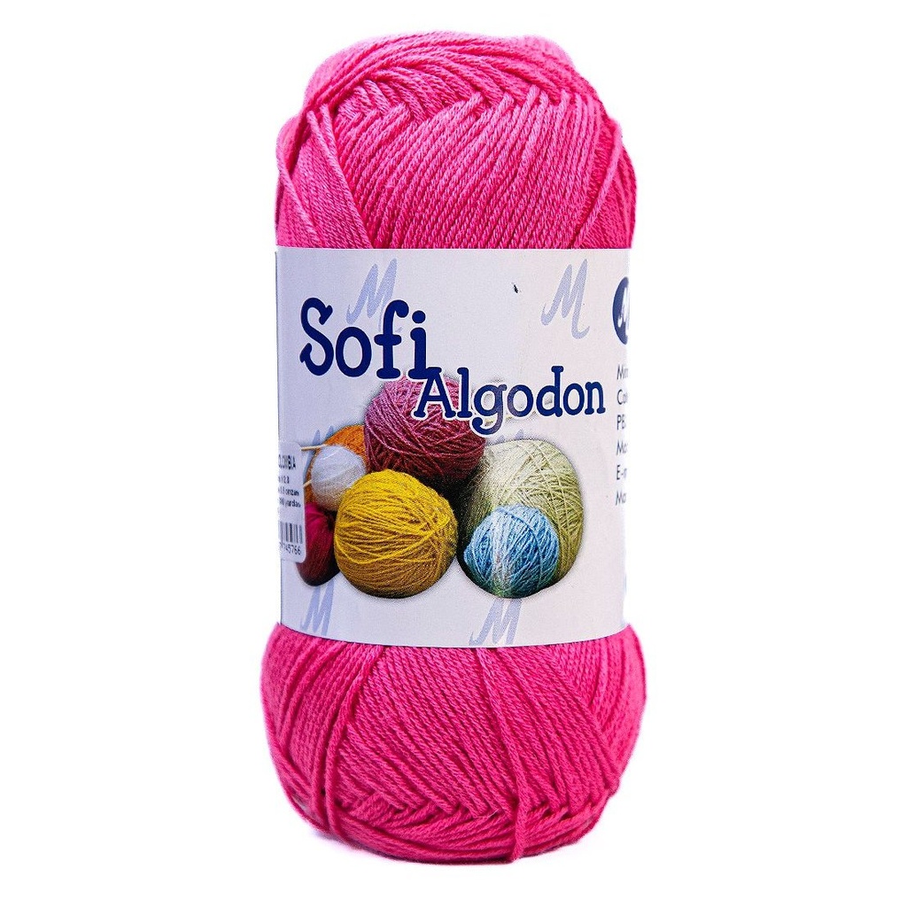 Ovillo lana amigurumi sofi 100% algodon 7979 fucsia x 100g