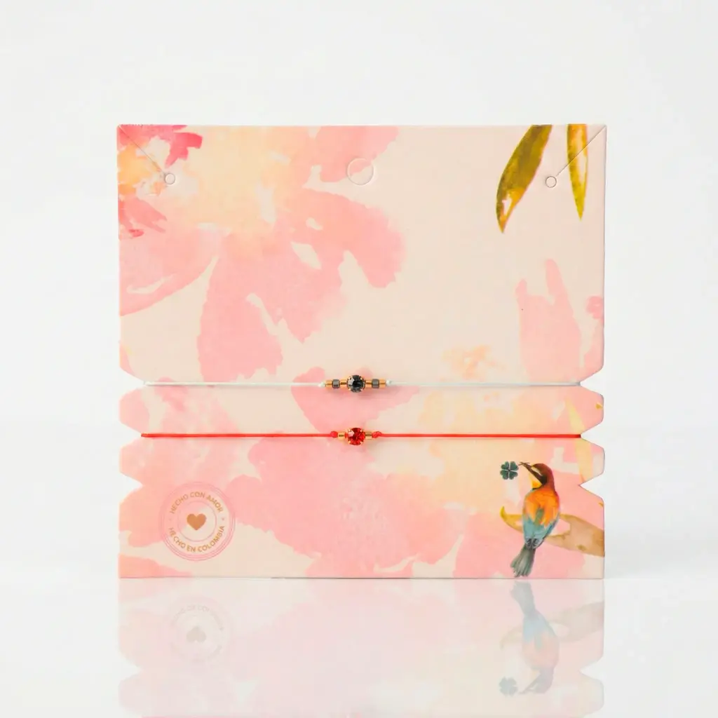 Set de 2 pulseras hilo swarovski