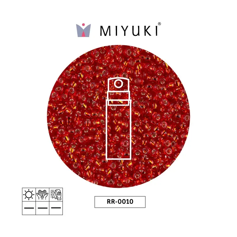 Mostacilla Miyuki rocalla 15/0 RR0010 silver lined flamed red x 10g