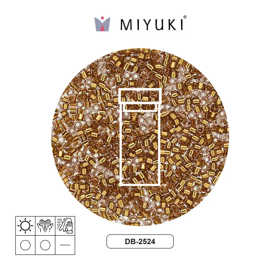 Miyuki delica 11/0 DB2524 dorado forrado pálido rosa 24kt x 3 gramos