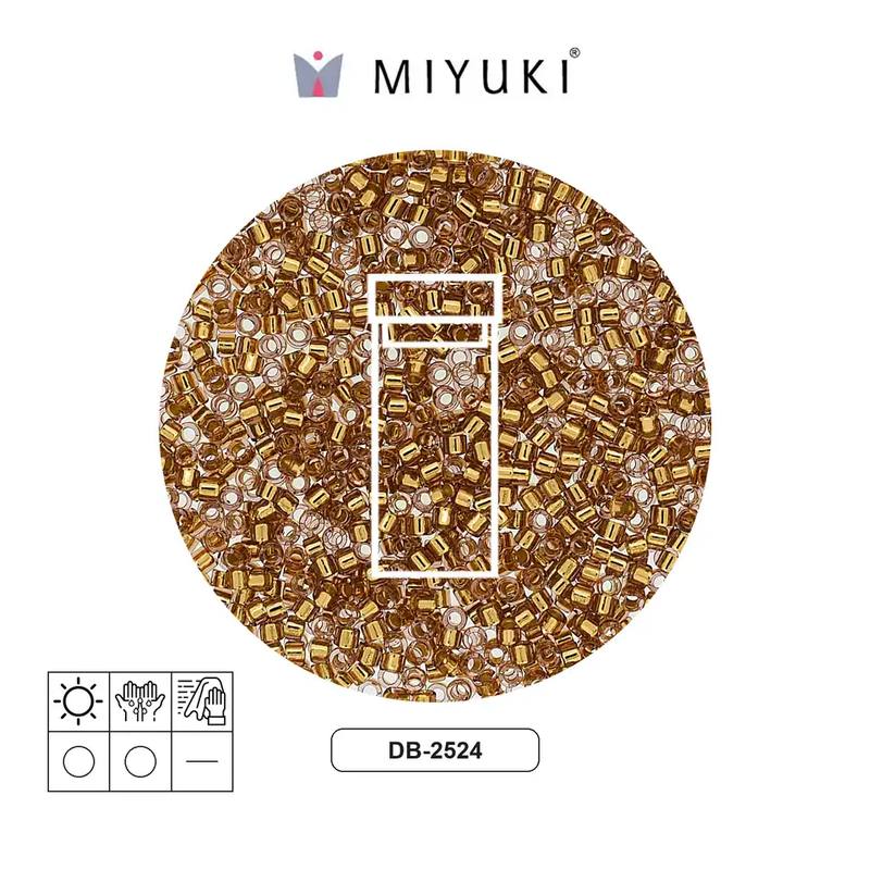 Miyuki delica 11/0 DB2524 dorado forrado pálido rosa 24kt x 3 gramos