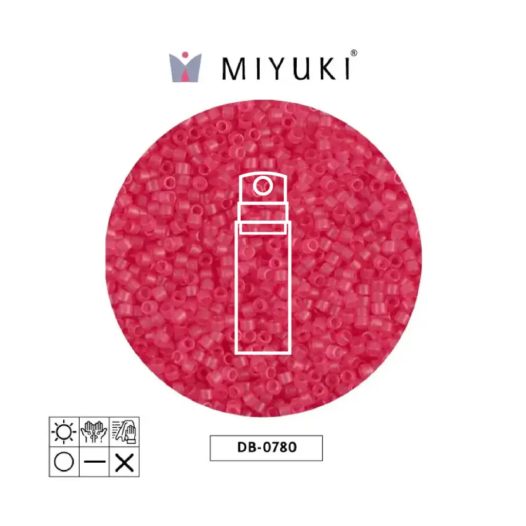 Miyuki delica 11/0 DB0780 frosted transparent bubble gum pink x 10g