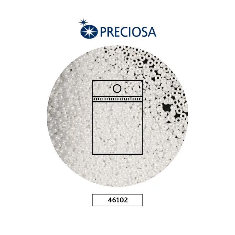 Mostacilla checa preciosa 8/0 3mm 46102 blanco perlado x 50g