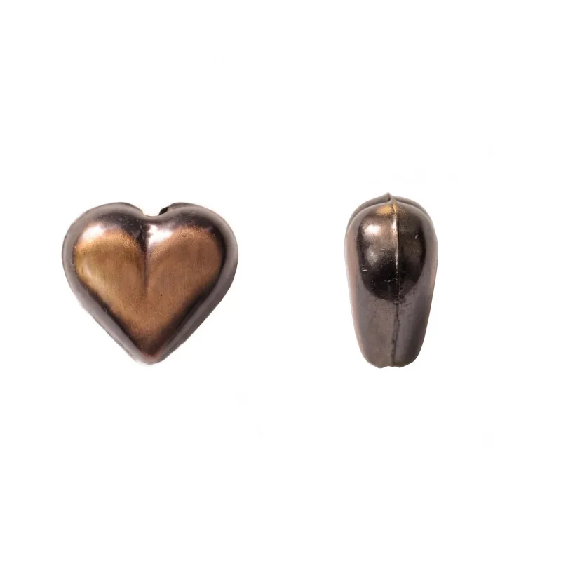 Herraje hindu K2265 corazón liso 26x25mm gris x 2 und