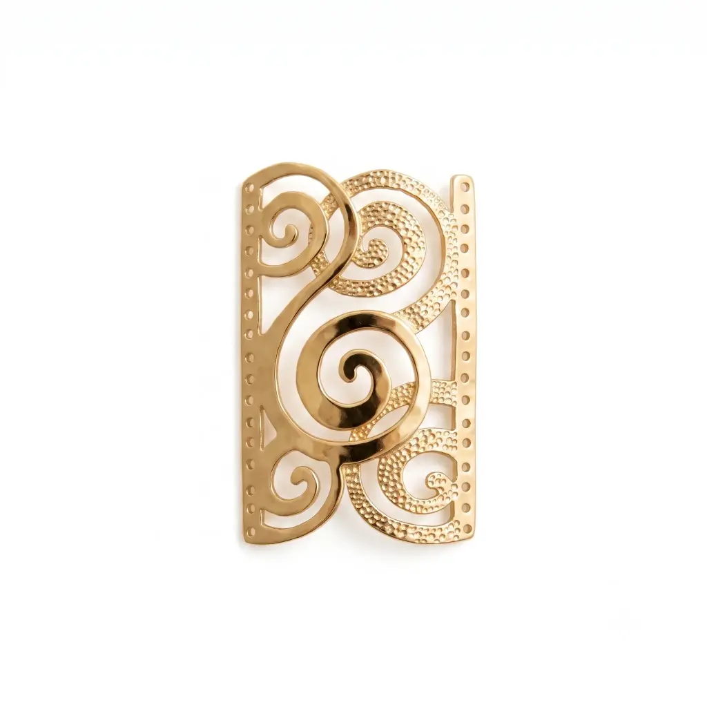 Placa Mishky Spirals 3.5x5.5cm dorada