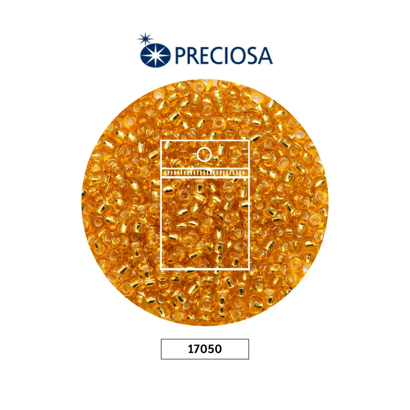 Mostacilla checa preciosa 8/0 3mm 17050 dorado oscuro x 50g