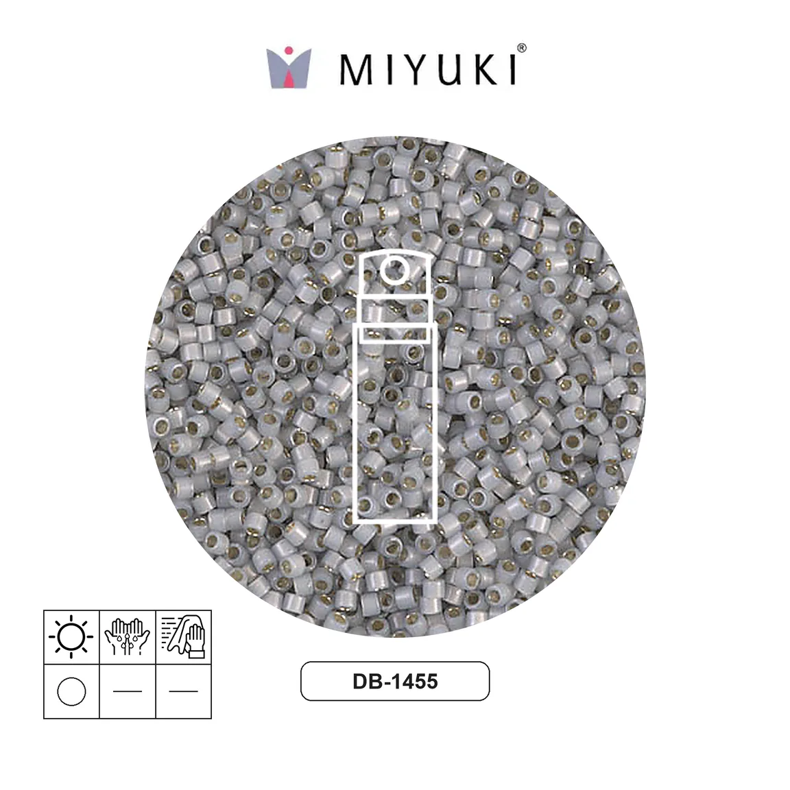 Miyuki delica 11/0 DB1455 silver lined light smoke opal x 10g