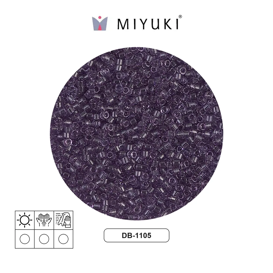 Miyuki delica 11/0 DB1105 transparent light amethyst x 50g