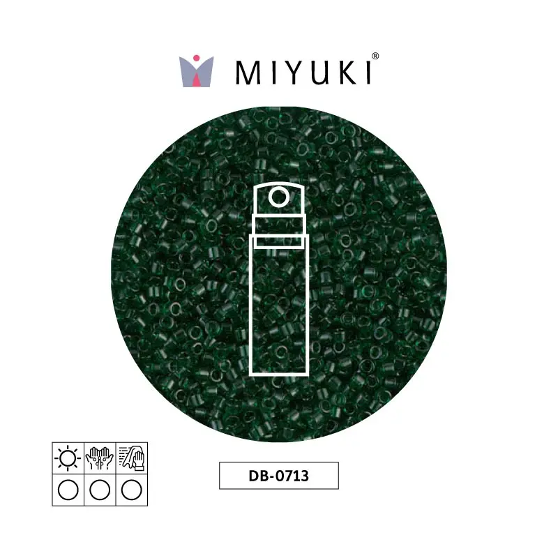 Miyuki delica 11/0 DB0713 transparent dark emerald x 10g