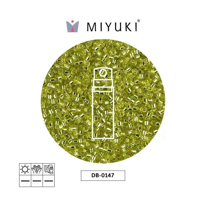 Miyuki delica 11/0 DB0147 plateado verde chartreuse x 10g