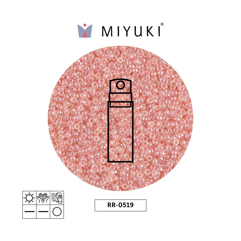 Mostacilla Miyuki rocalla 15/0 RR0519 rosado perla Ceylon perlado x 10g