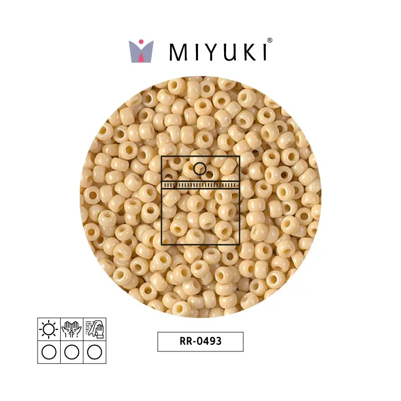 Mostacilla Miyuki rocalla 8/0 RR0493 opaco claro beige x 25g