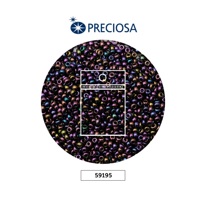 Mostacilla checa preciosa 10/0 2mm 59195 morado irizado x 50g