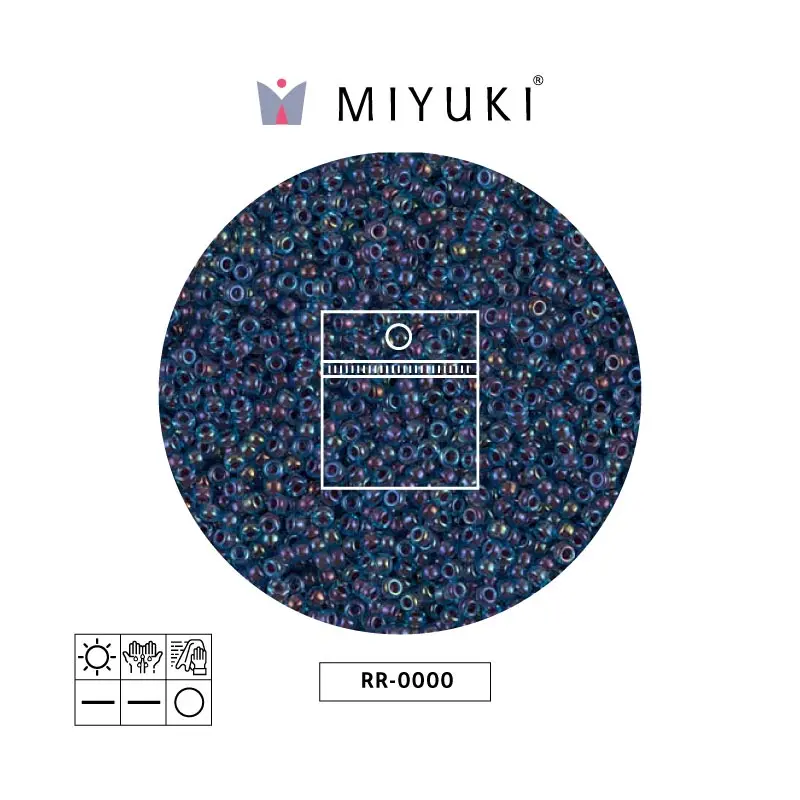 Mostacilla Miyuki rocalla 15/0 RR0346 fucsia forrado azul x 25g