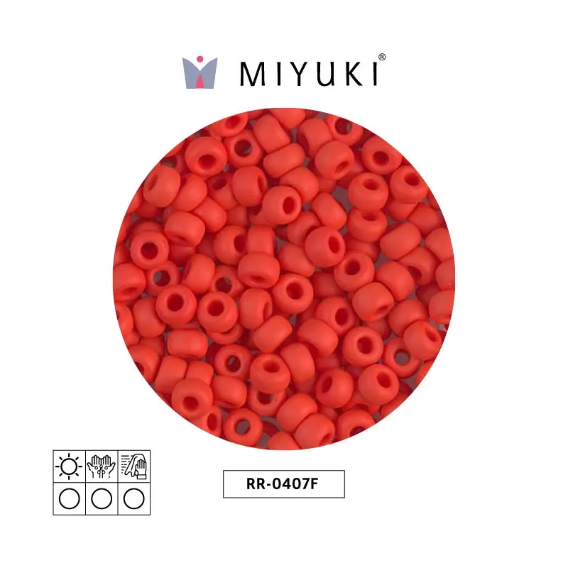Mostacilla Miyuki rocalla 6/0 RR0407F opaco claro rojo mate x 50g