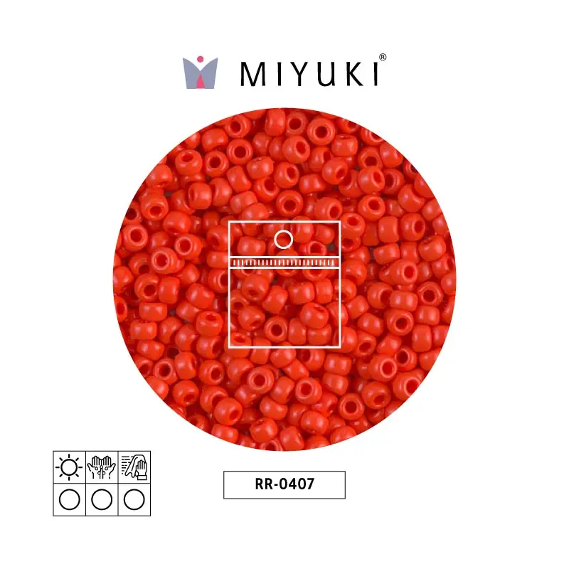 Mostacilla Miyuki rocalla 8/0 RR0407 opaco rojo x 25g
