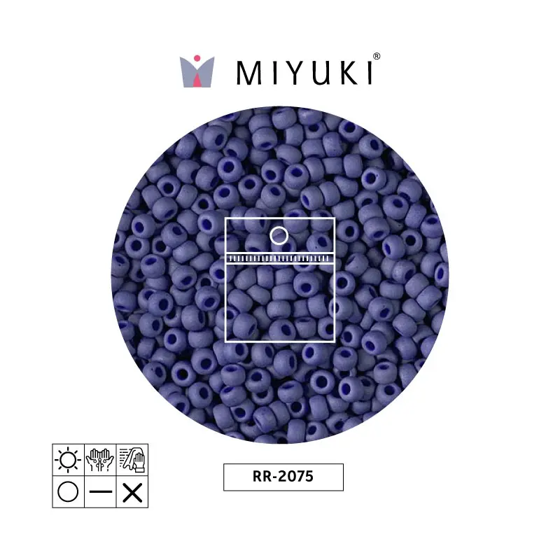Mostacilla Miyuki rocalla 8/0 RR2075 mate opaco azul brillo x 25g