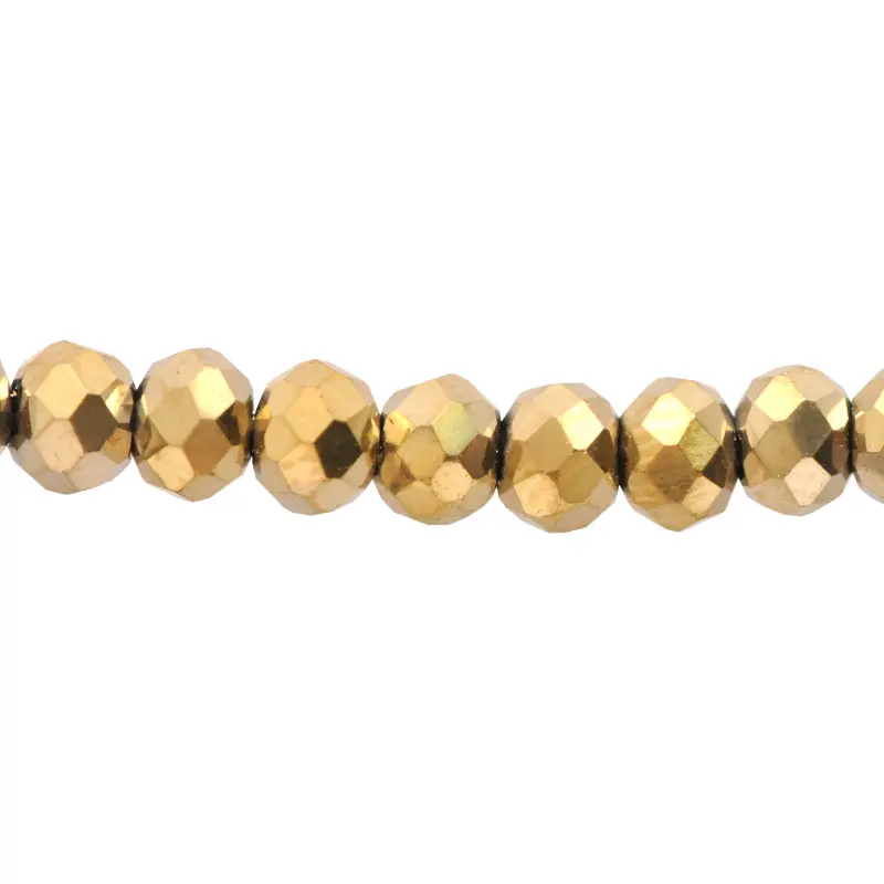 Murano rondela facetada 2mm vintage gold 128 x 145unds